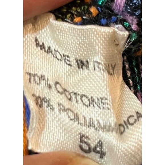 VTG Botto Made In Italy Sweater Mens XL 54 Multicolor Crewneck Cotton Blend Y2K - Picture 7 of 7